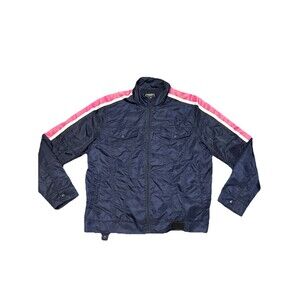 PRPS x Jim Jones‎ Contrast Nylon Jacket Men’s Large Navy, Pink & White Stripes